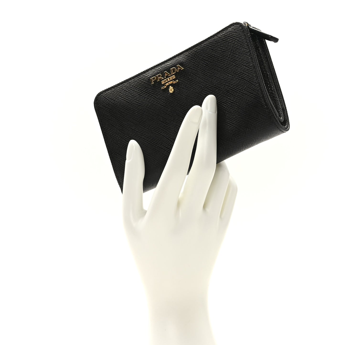 Saffiano Metal Multicolor Compact Wallet Black