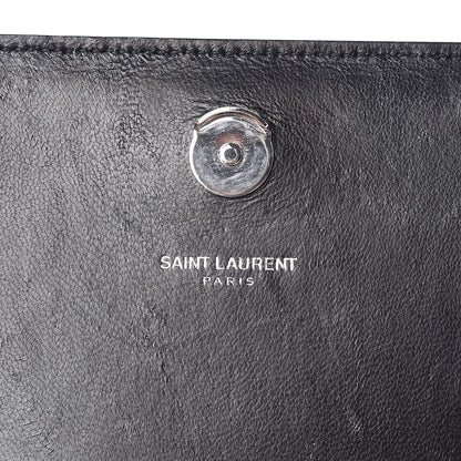 Saint Laurent Suede Fringe Chain Small Monogram Satchel Black 6 of 12