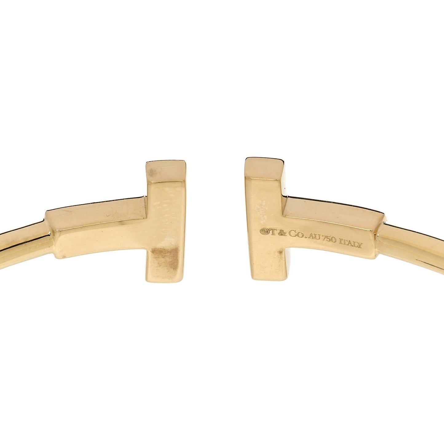 18K Yellow Gold Diamond T Wire Bracelet