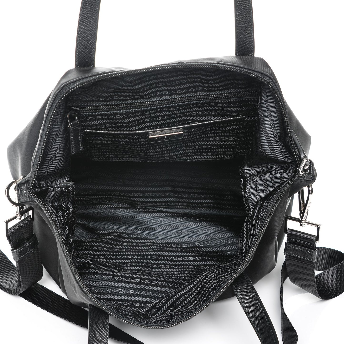 Nylon Saffiano Vela Tote Black