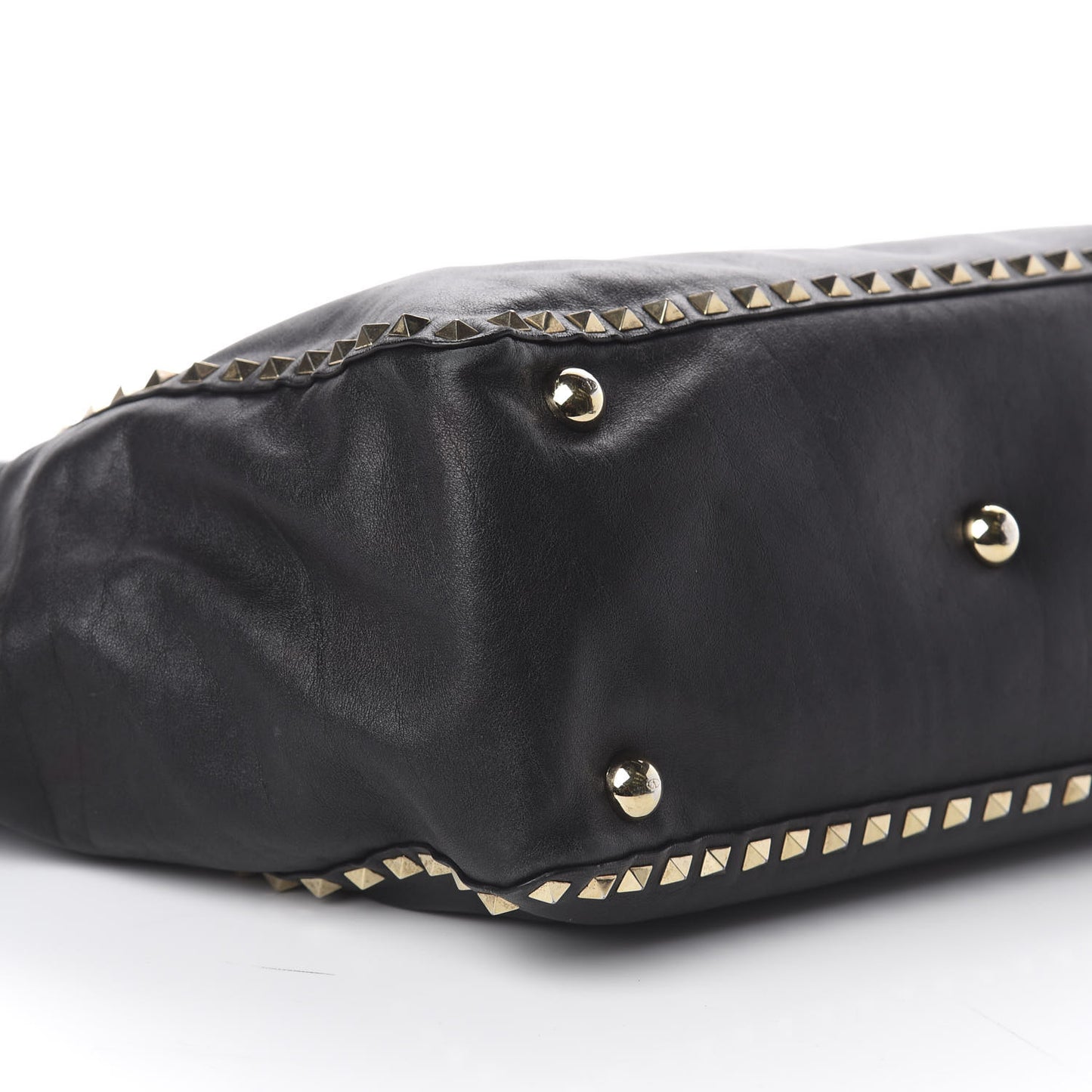 Vitello Medium Rockstud Tote Black