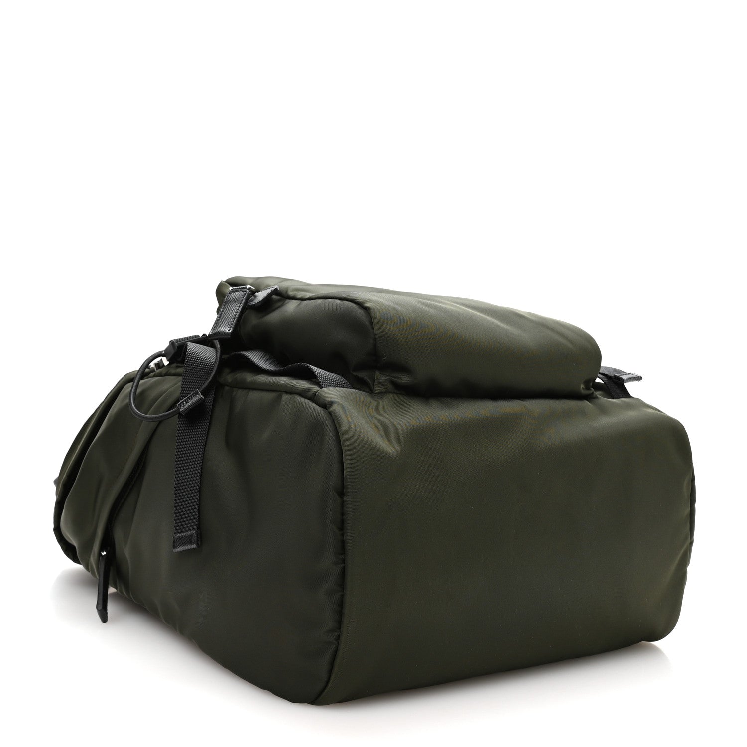 Prada Re-Nylon Saffiano Logo Double Buckle Backpack Tundra 3 of 8