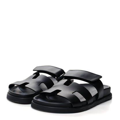 Hermes Calfskin Womens Chypre Sandals 36 Black 3 of 9