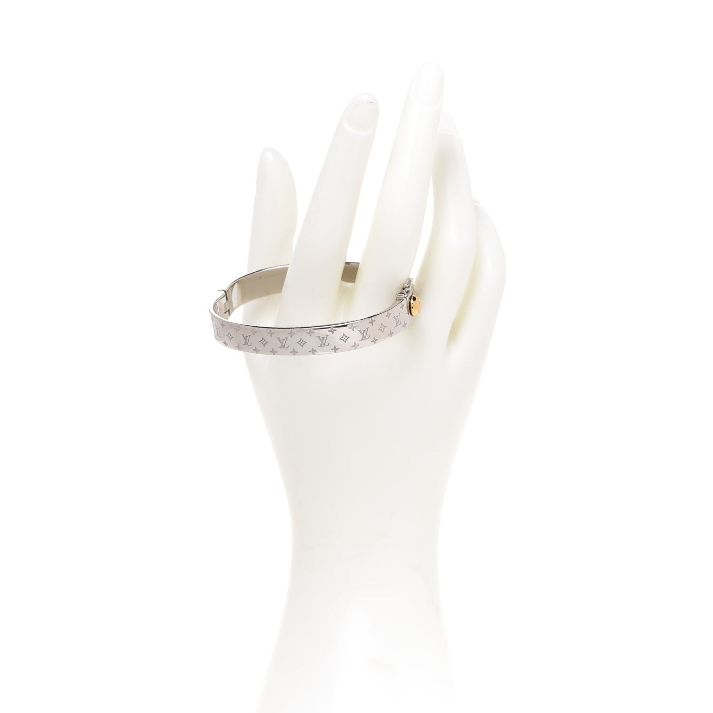 Brass Palladium Plated Nanogram Cuff M Silver