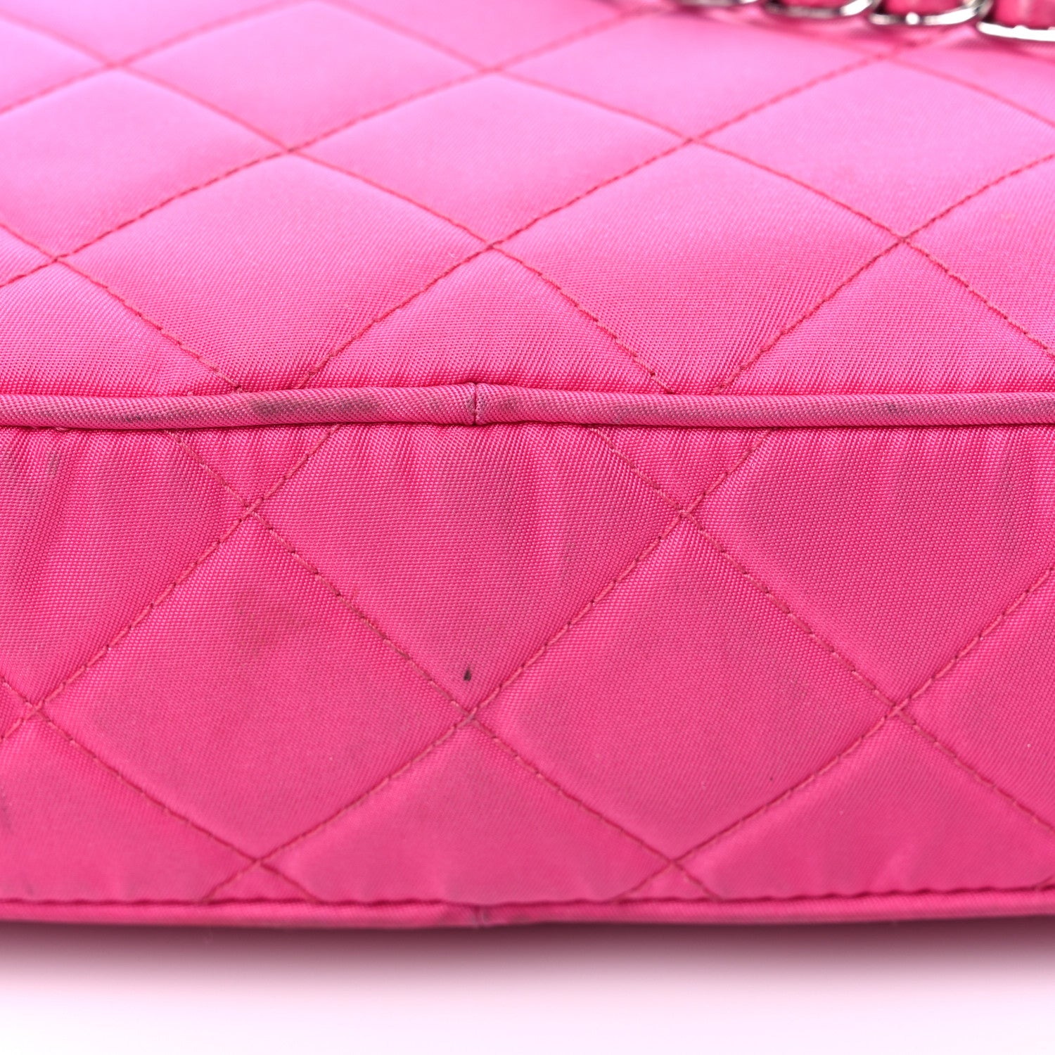 Prada Nylon Tessuto Impuntu Quilted Chain Crossbody Fuxia 15 of 19