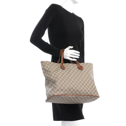 Gucci Soft GG Supreme Monogram Medium Crossbody Tote Beige Cuir 3 of 9
