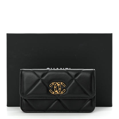 Chanel Lambskin Quilted Chanel 19 Belt Phone Holder Bag Black 13 of 13