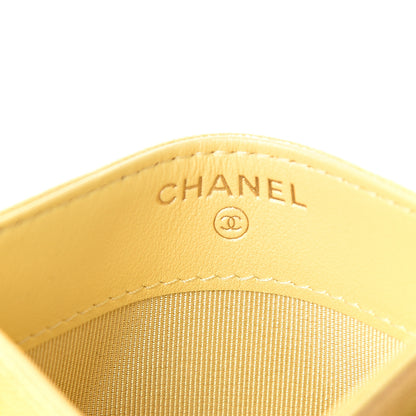 Chanel Iridescent Caviar Quilted Card Holder Yellow 6 of 9