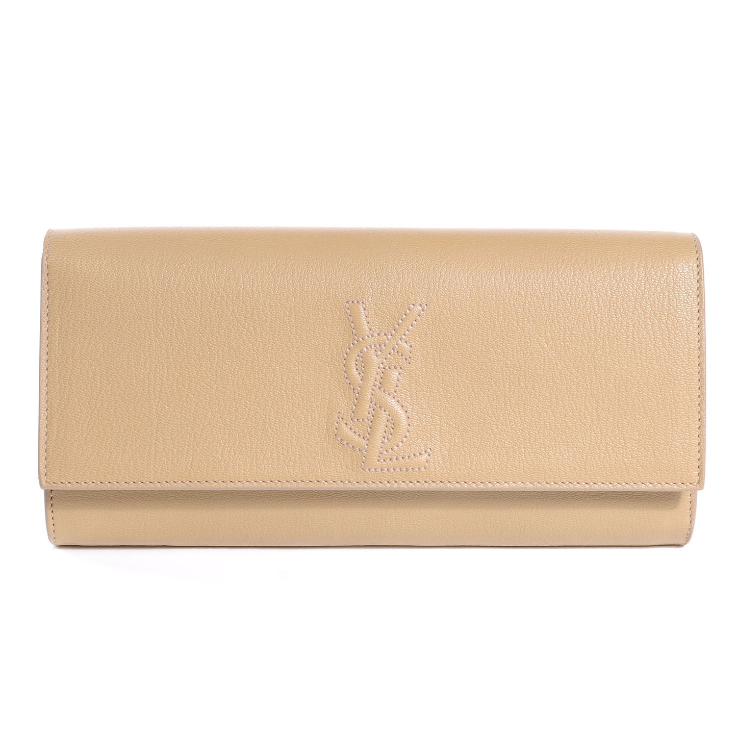 Leather Small Belle de Jour Clutch Beige