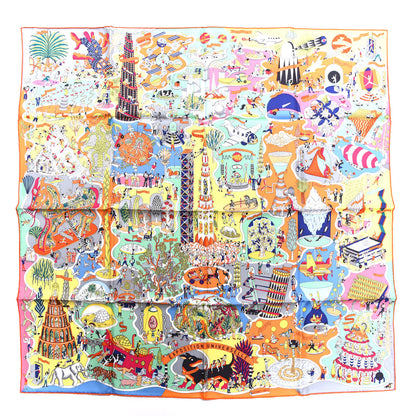 Hermes Silk Exposition Universelle Scarf 90 Orange Jaune Multi 1 of 4