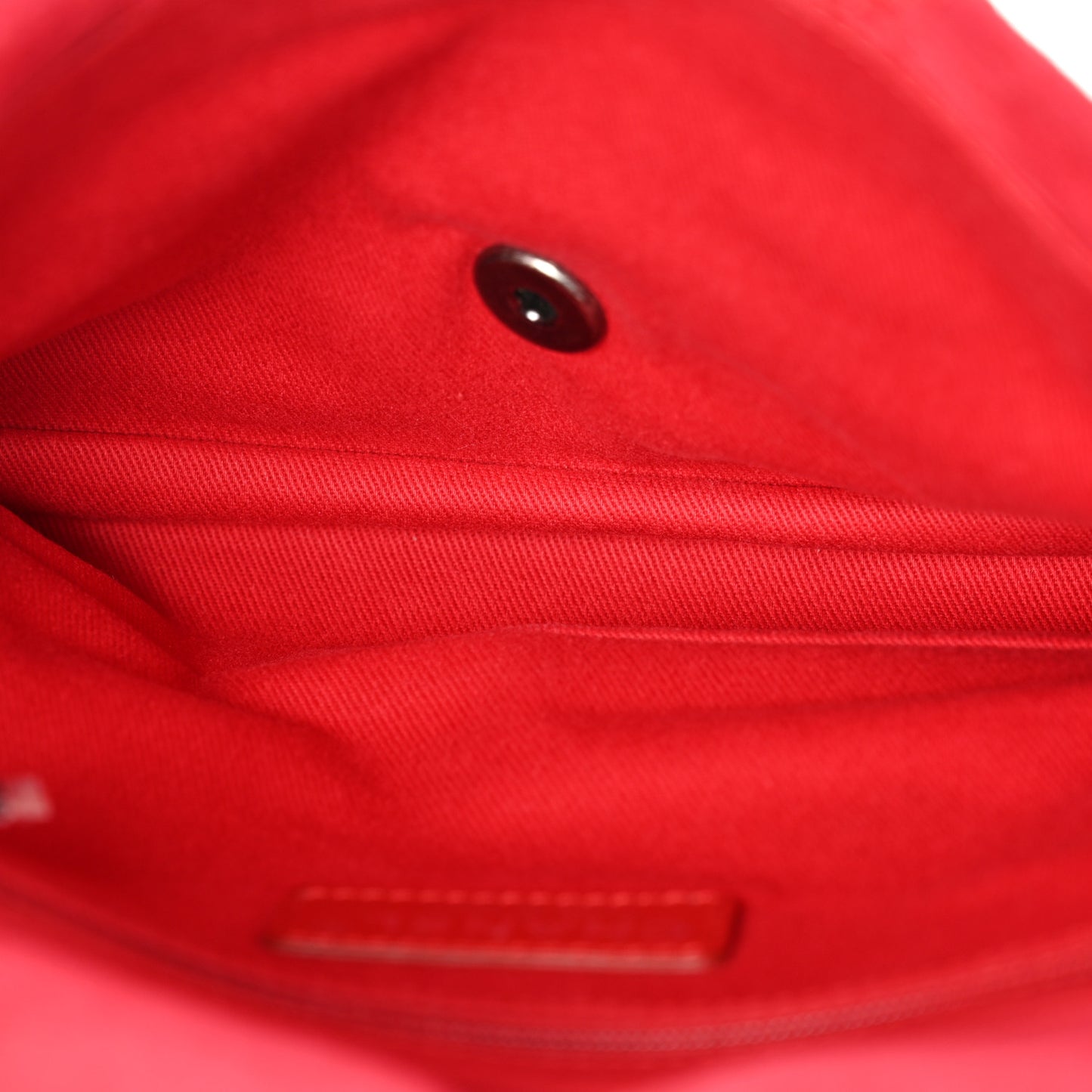 Suede Quilted Whipstitch Flap Red