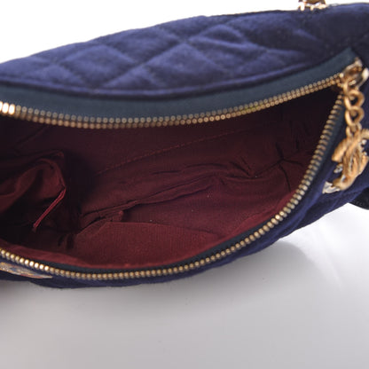 Chanel Wool Lambskin Quilted Paris Hamburg Charms Waist Bag Dark Navy 5 of 8
