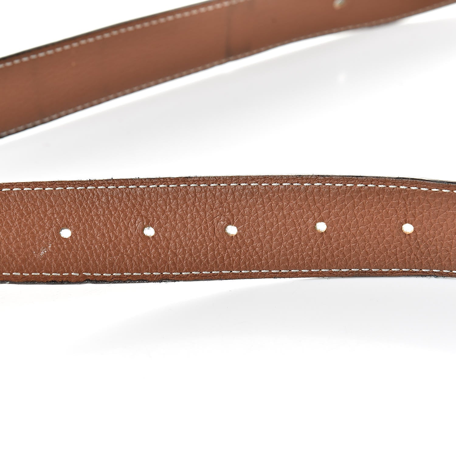 Hermes Box Togo 32mm Belt Strap 105 Black Gold 5 of 13