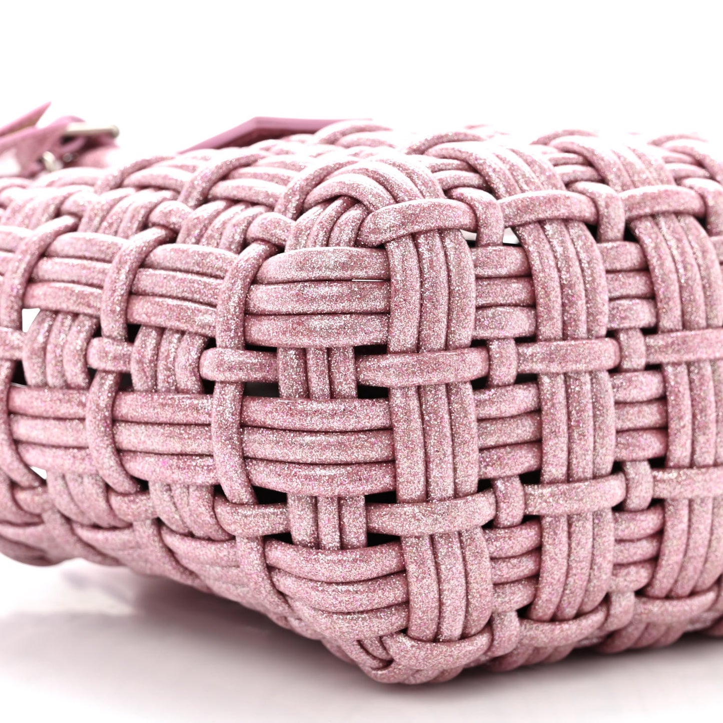 Glitter Faux Calfskin XXS Bistro Basket Pink
