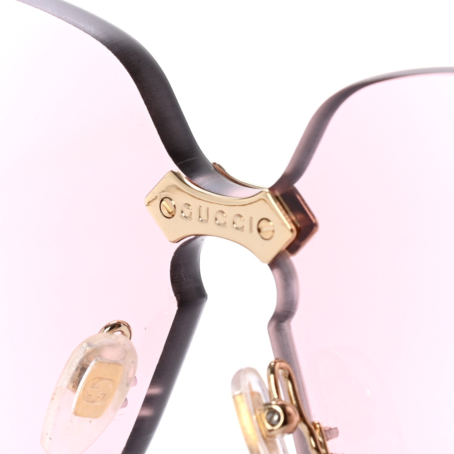 Gucci Rimless Sunglasses GG0352S Gold Flash Pink 5 of 8