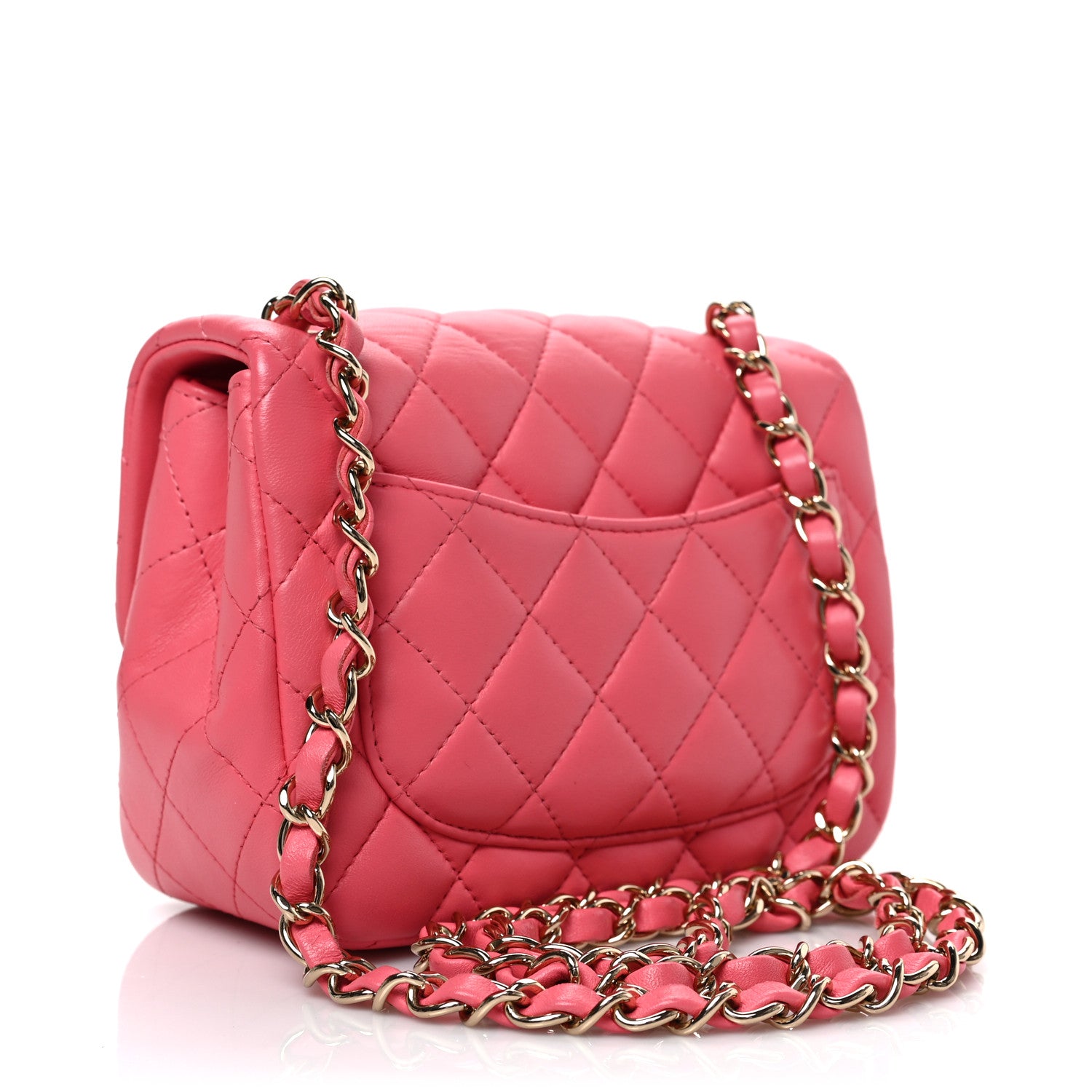 Chanel Lambskin Quilted Mini Square Flap Pink 3 of 9