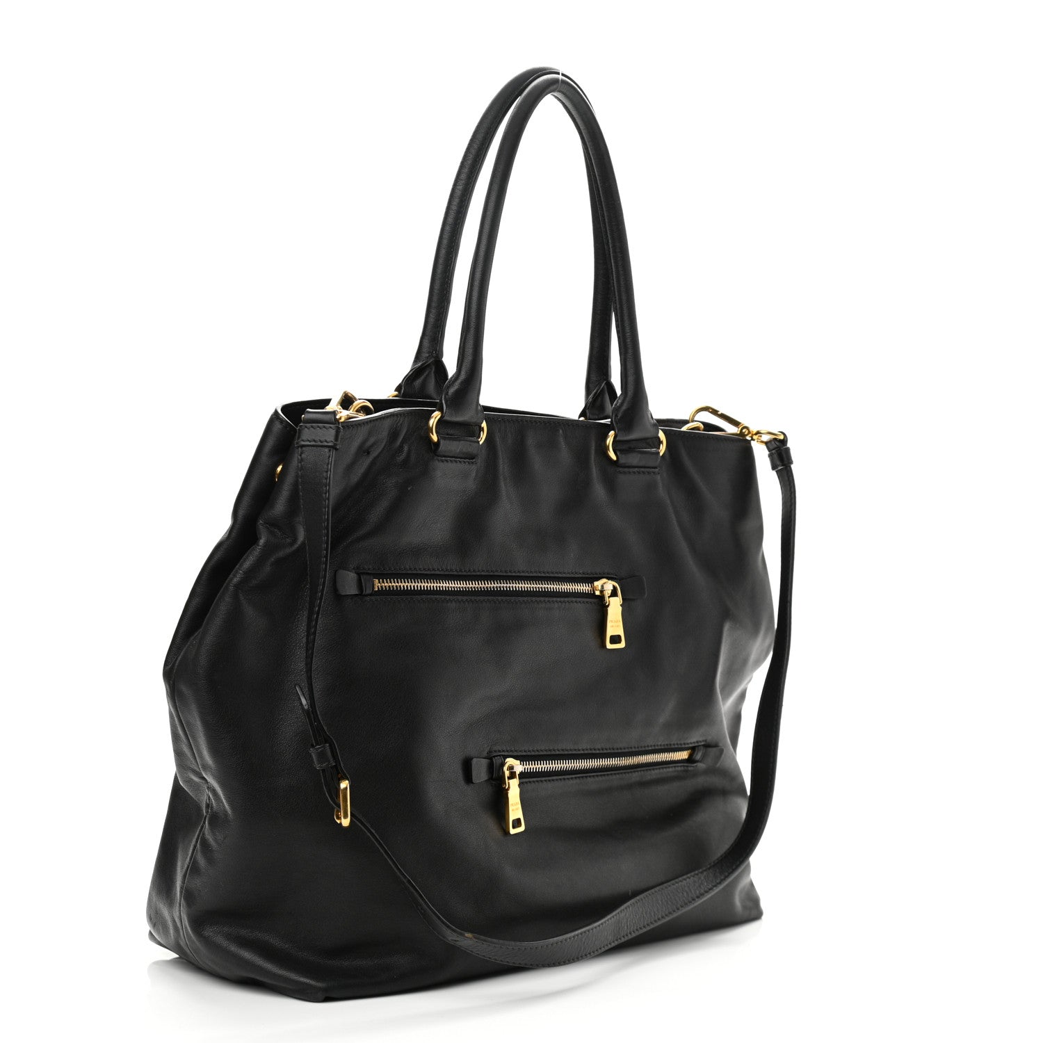 Prada Soft Calf Tote Black 3 of 11