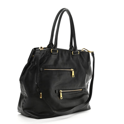 Prada Soft Calf Tote Black 3 of 11