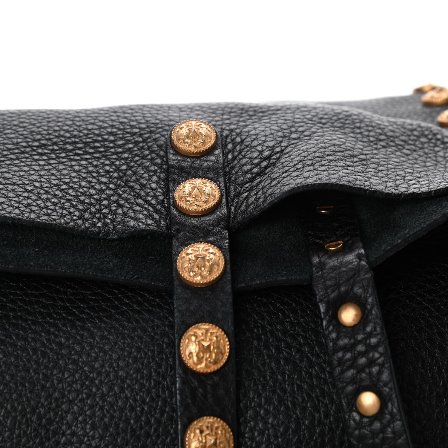 Valentino Garavani Grained Calfskin Large Studded Zodiac Tote Black 10 of 11