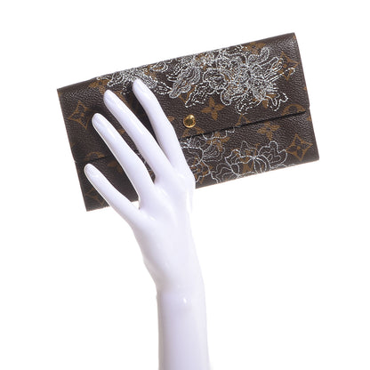 Louis Vuitton Monogram Dentelle Sarah Wallet Silver 2 of 7