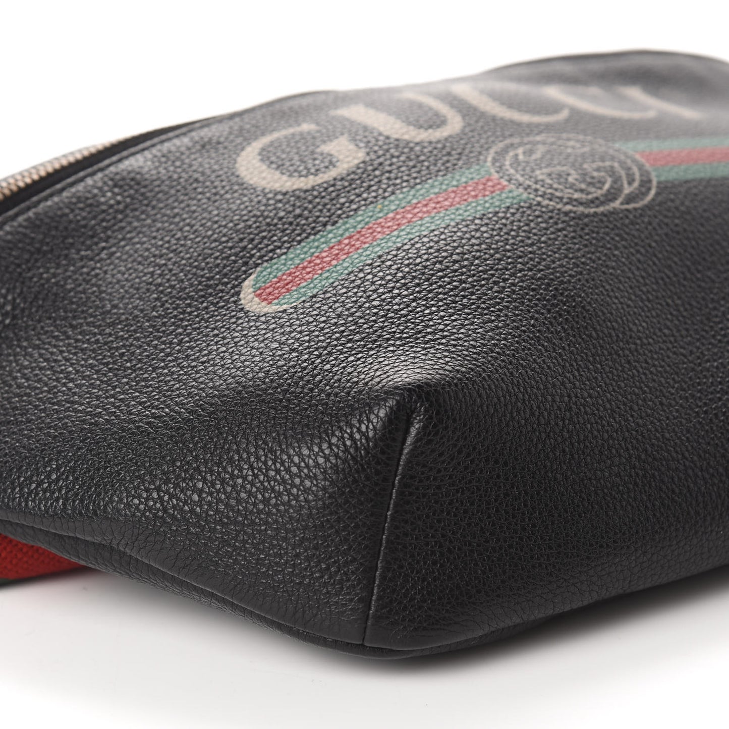 Grained Calfskin Logo Belt Bag Black