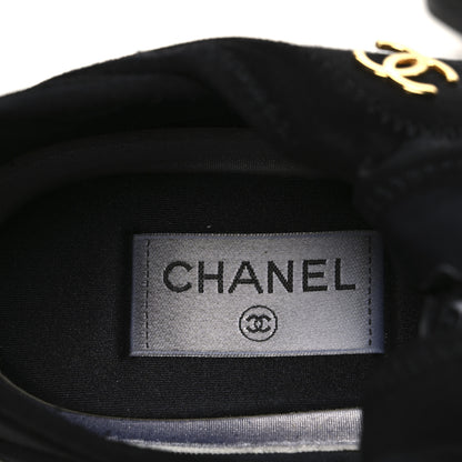 Chanel Velvet Calfskin Mixed Fibers CC Sneakers 39 Black 9 of 9