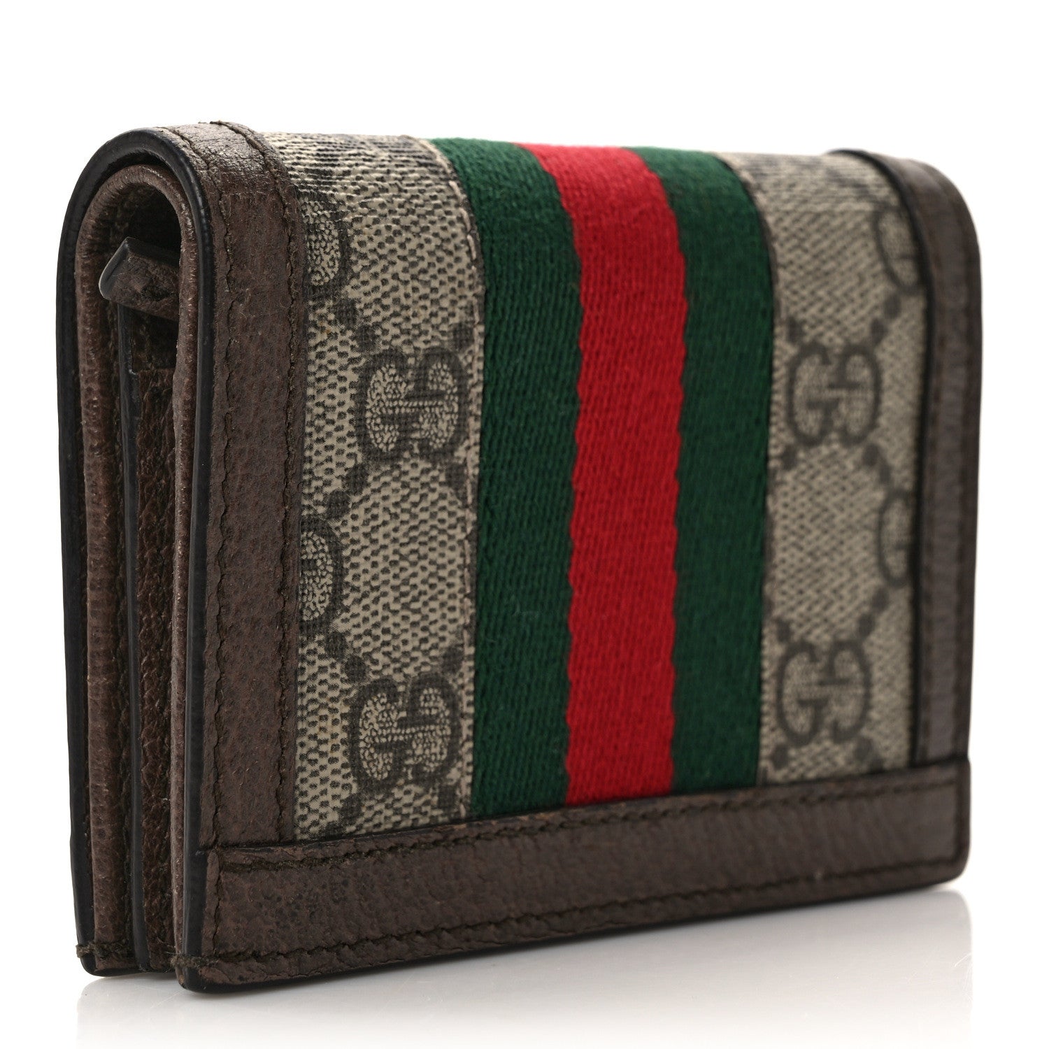 Gucci GG Supreme Monogram Web Ophidia Card Case Beige New Acero 3 of 8