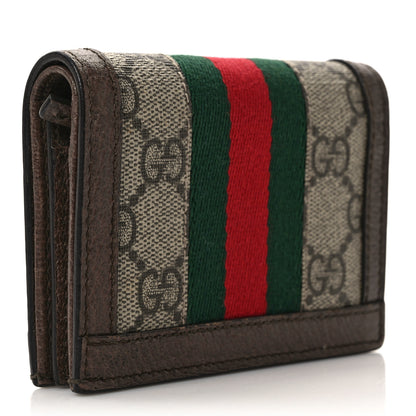 Gucci GG Supreme Monogram Web Ophidia Card Case Beige New Acero 3 of 8