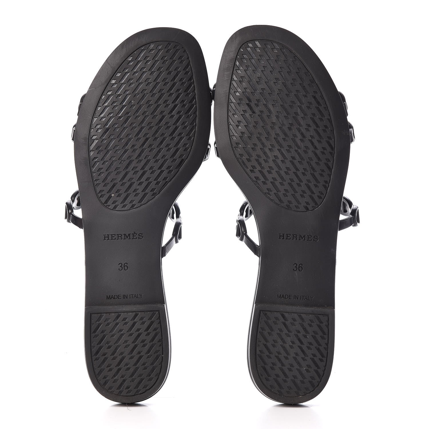 Hermes Rubber Chaine d'Ancre Rivage Sandals 36 Black 7 of 8