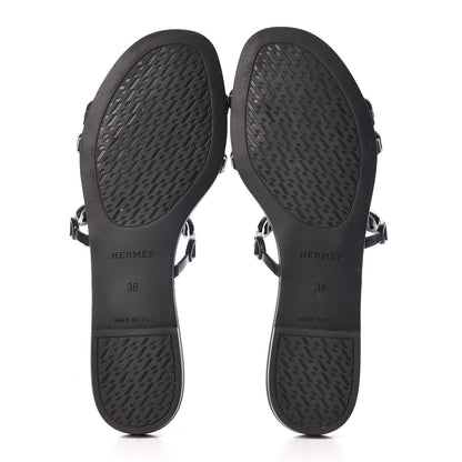 Hermes Rubber Chaine d'Ancre Rivage Sandals 36 Black 7 of 8