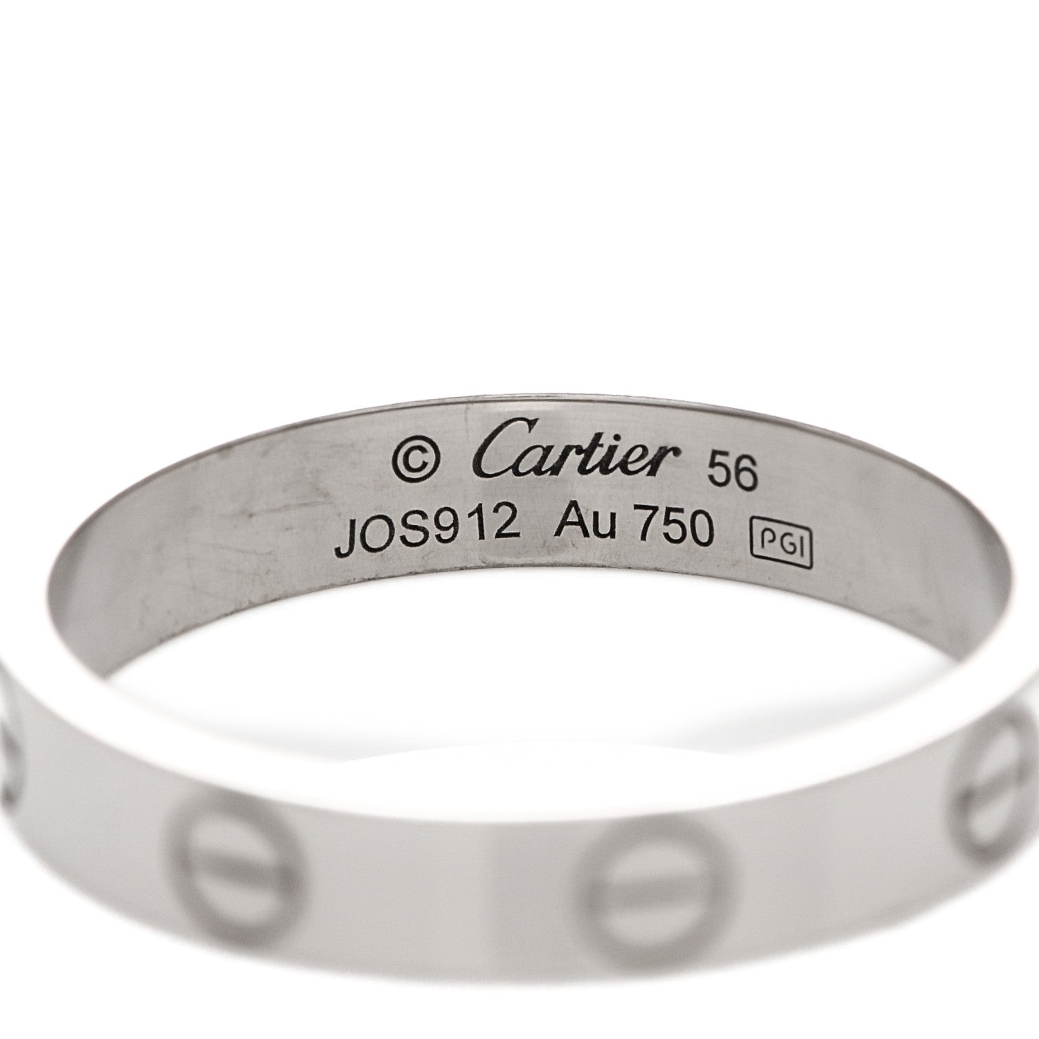 Cartier 18K White Gold 3.5mm LOVE Wedding Band Ring 56 7.5 4 of 6