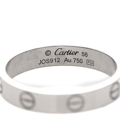 Cartier 18K White Gold 3.5mm LOVE Wedding Band Ring 56 7.5 4 of 6