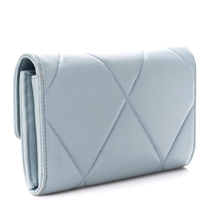 Chanel Lambskin Quilted Chanel 19 Flap Wallet Light Blue 3 of 12