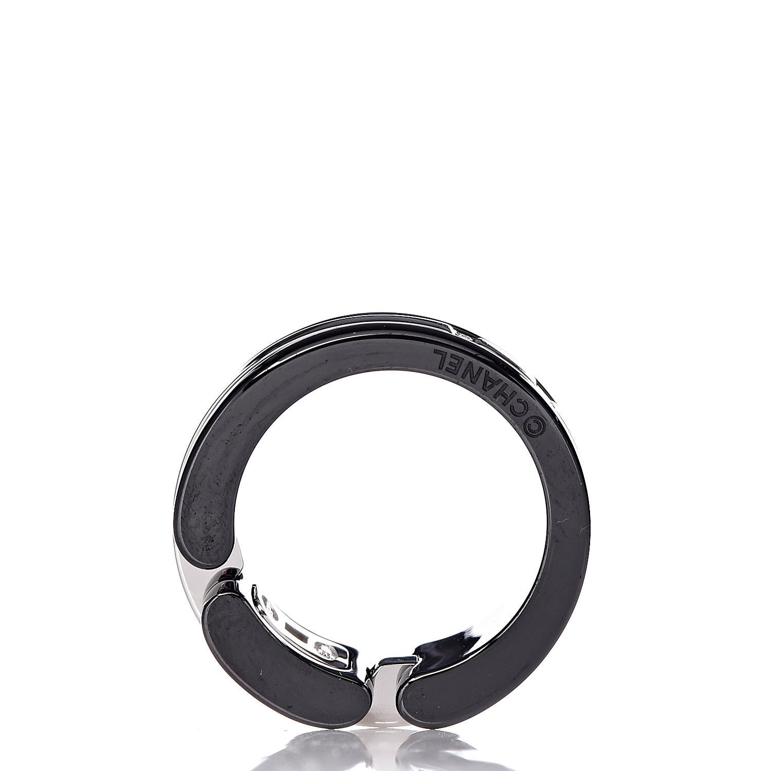 Chanel 18K White Gold Ceramic Medium Ultra Ring 49 4.75 Black 5 of 5