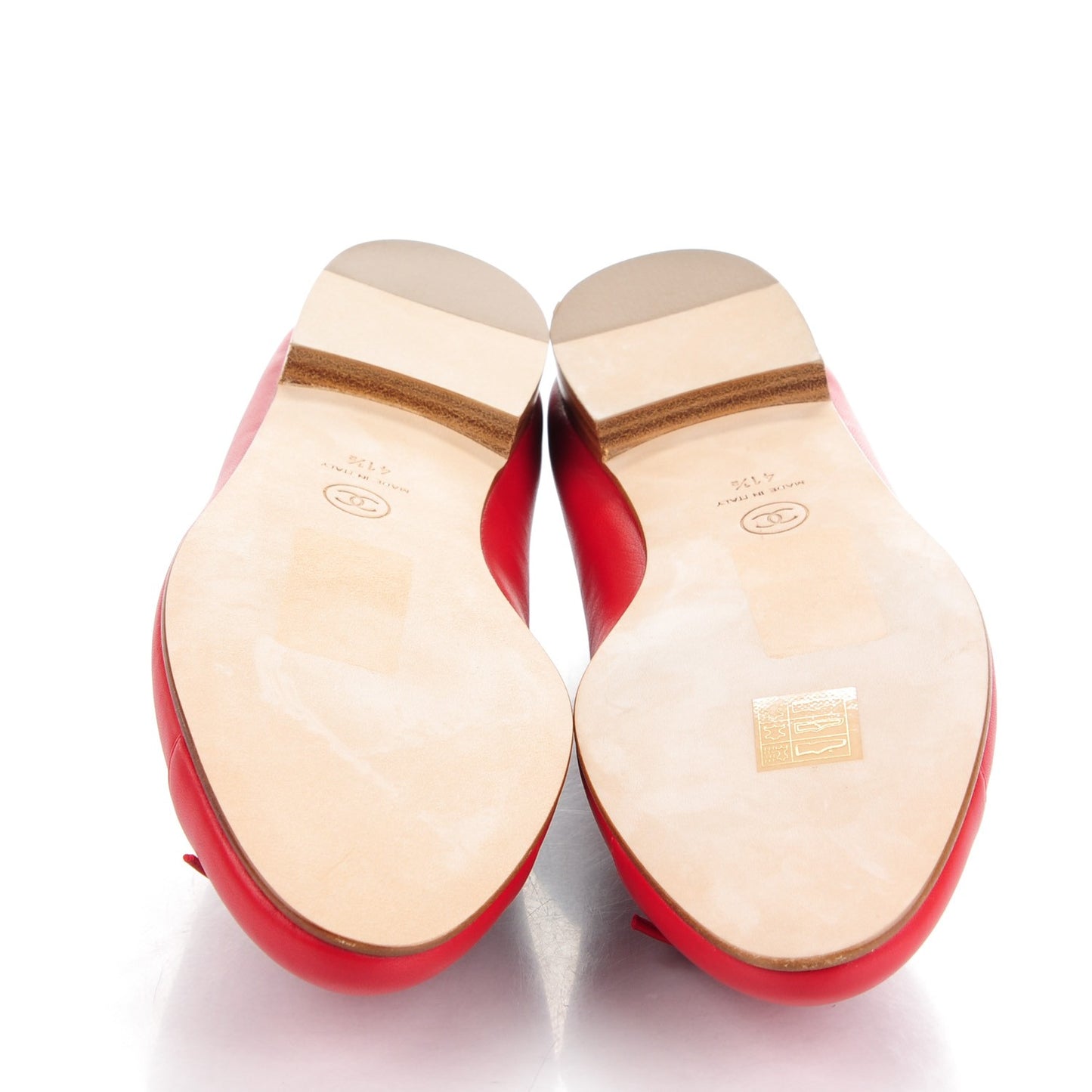 Lambskin Cap Toe Ballerina Flats 41.5 Dark Red