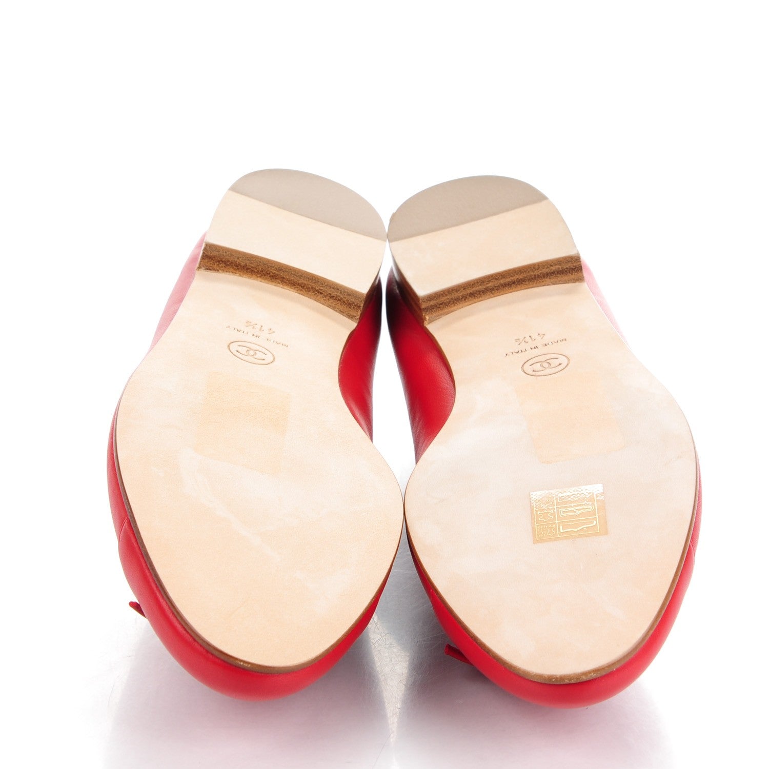 Chanel Lambskin Cap Toe Ballerina Flats 41.5 Dark Red 5 of 9