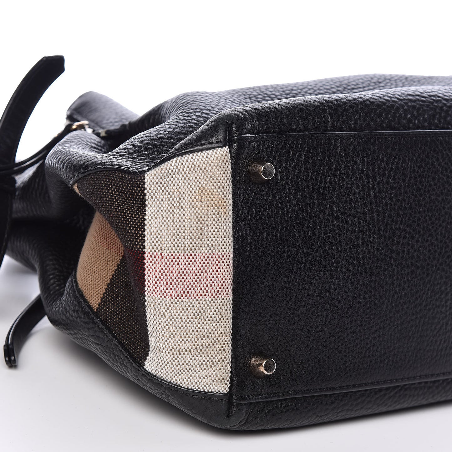 Grainy Calfskin House Check Small Maidstone Black
