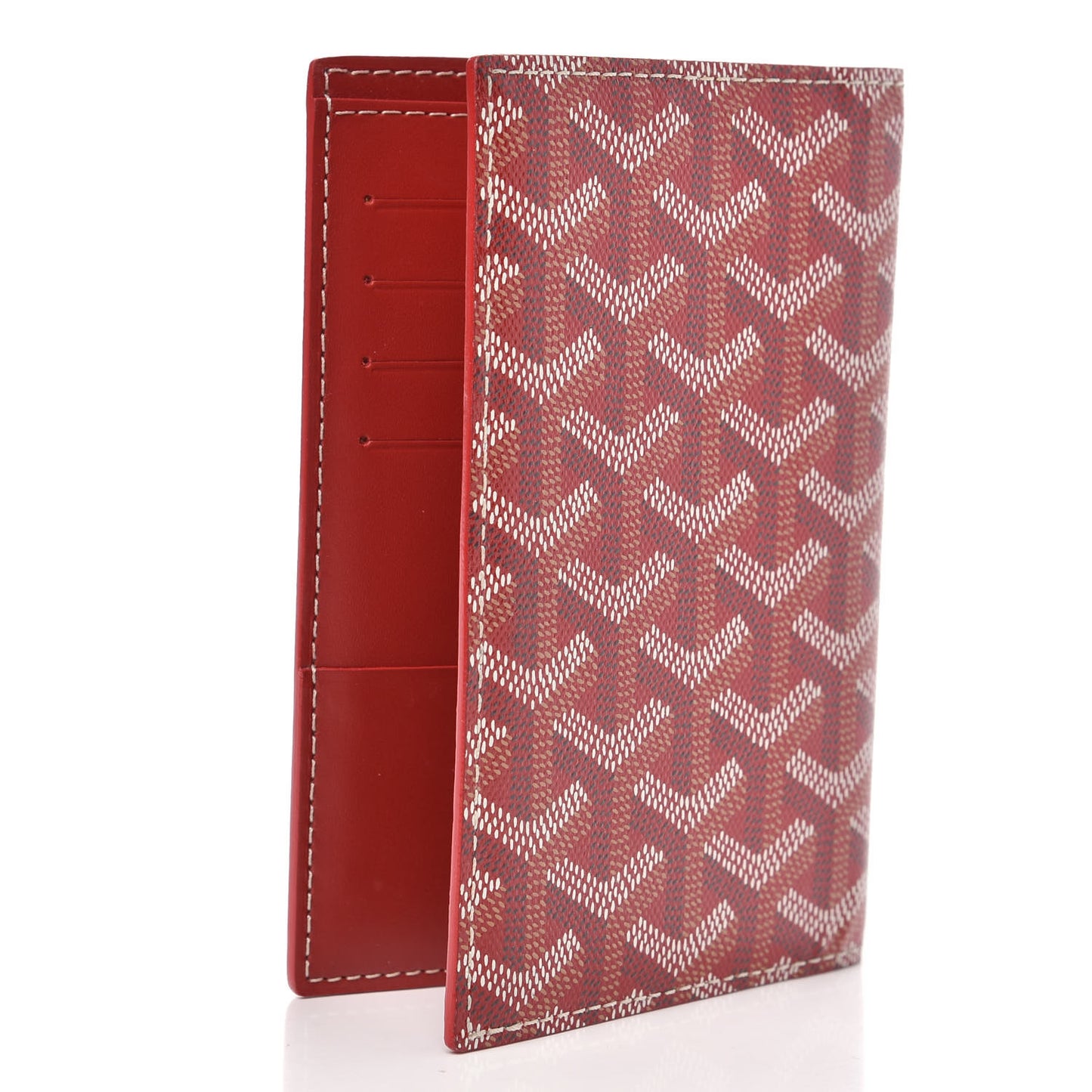 Goyardine Passport Wallet Red