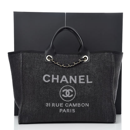 Chanel Woven Straw Raffia Large Deauville Tote Black 14 of 14