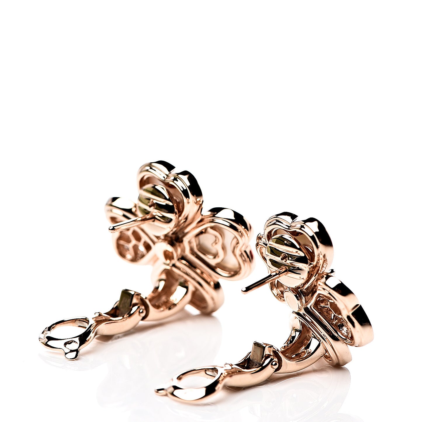 18K Rose Gold Diamond Mother of Pearl Small Cosmos Earrings