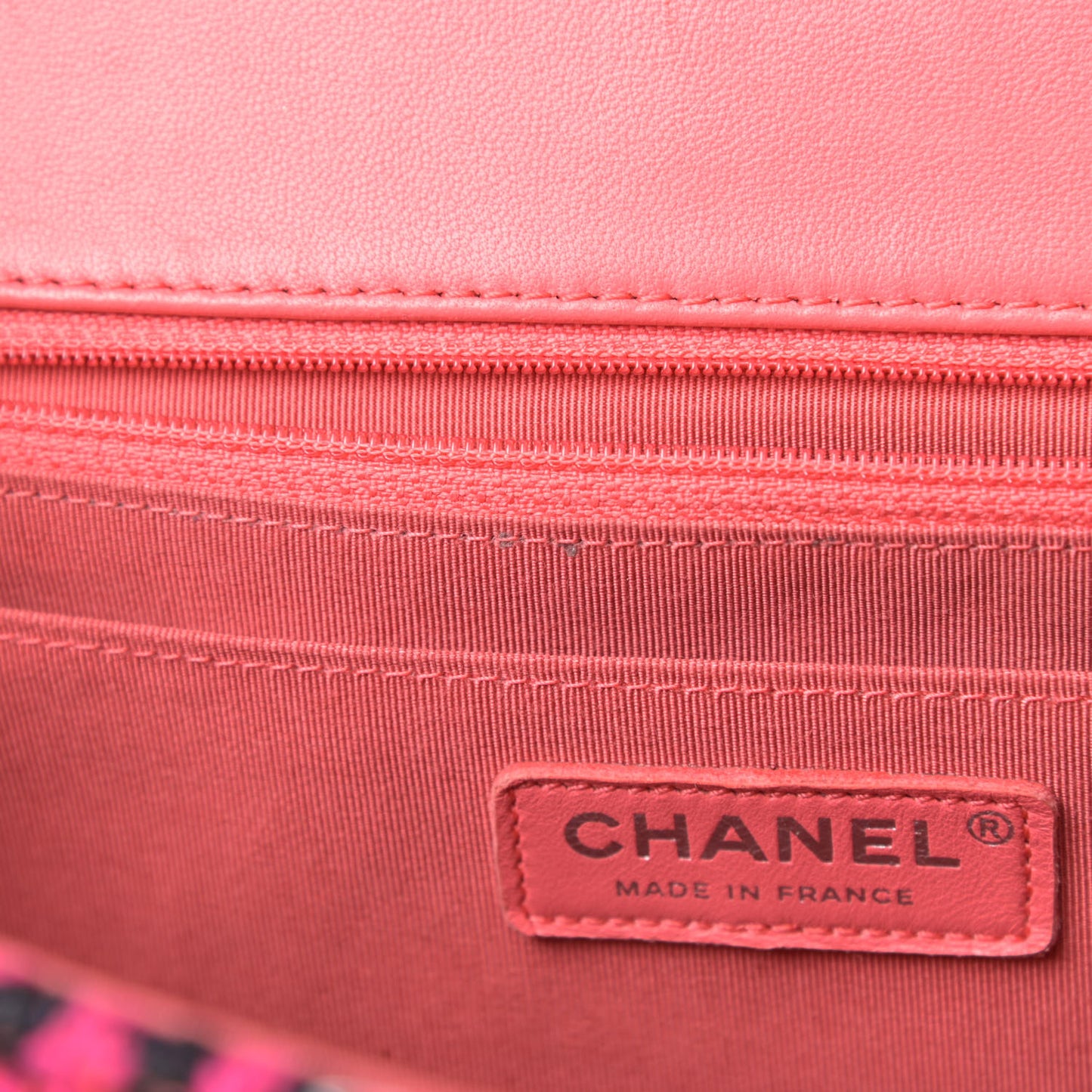 Tweed Patchwork Jumbo Single Flap Pink
