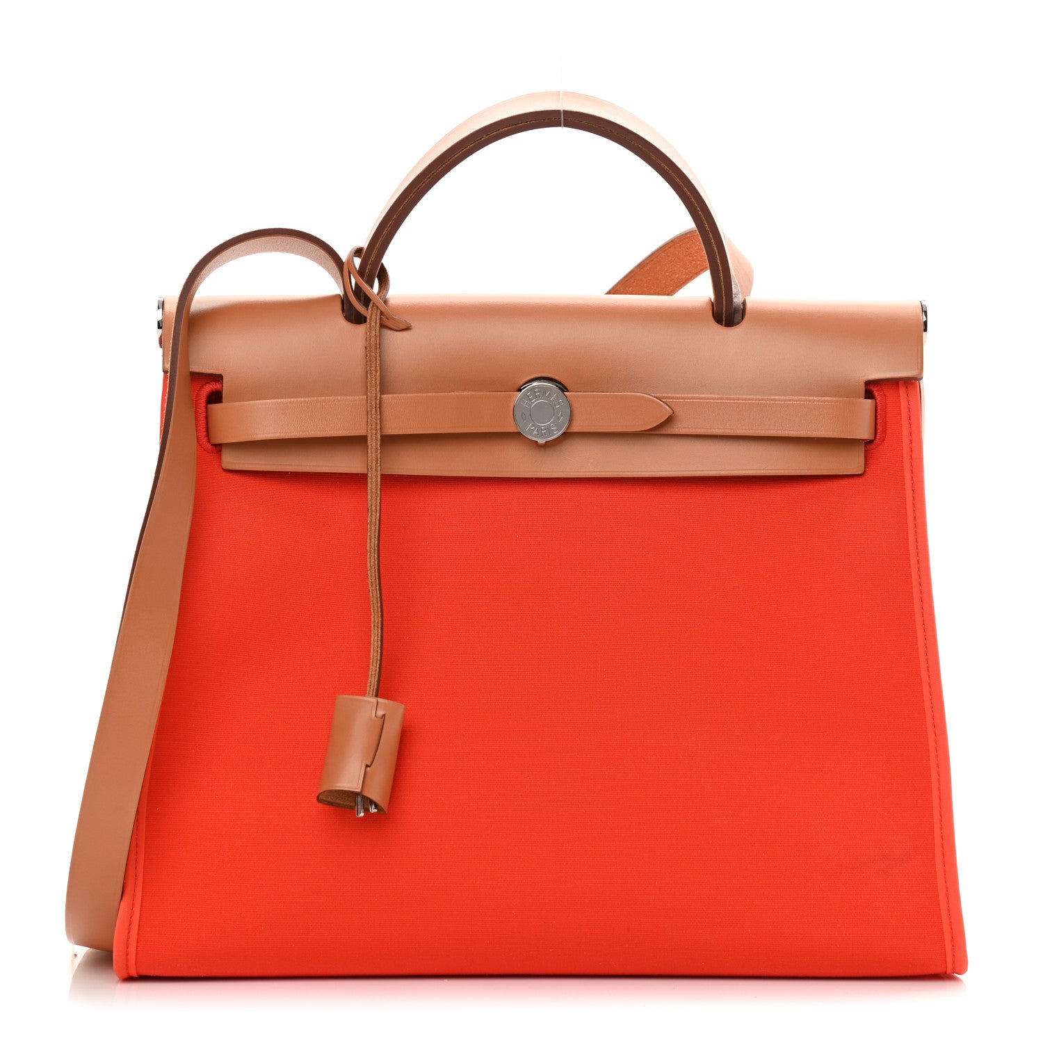 Hermes Vache Hunter Toile Militaire Herbag Zip 31 PM Bougainvillea Fauve 1 of 16