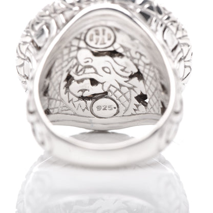 John Hardy Sterling Silver Diamond Naga Round Ring 54 7 6 of 6