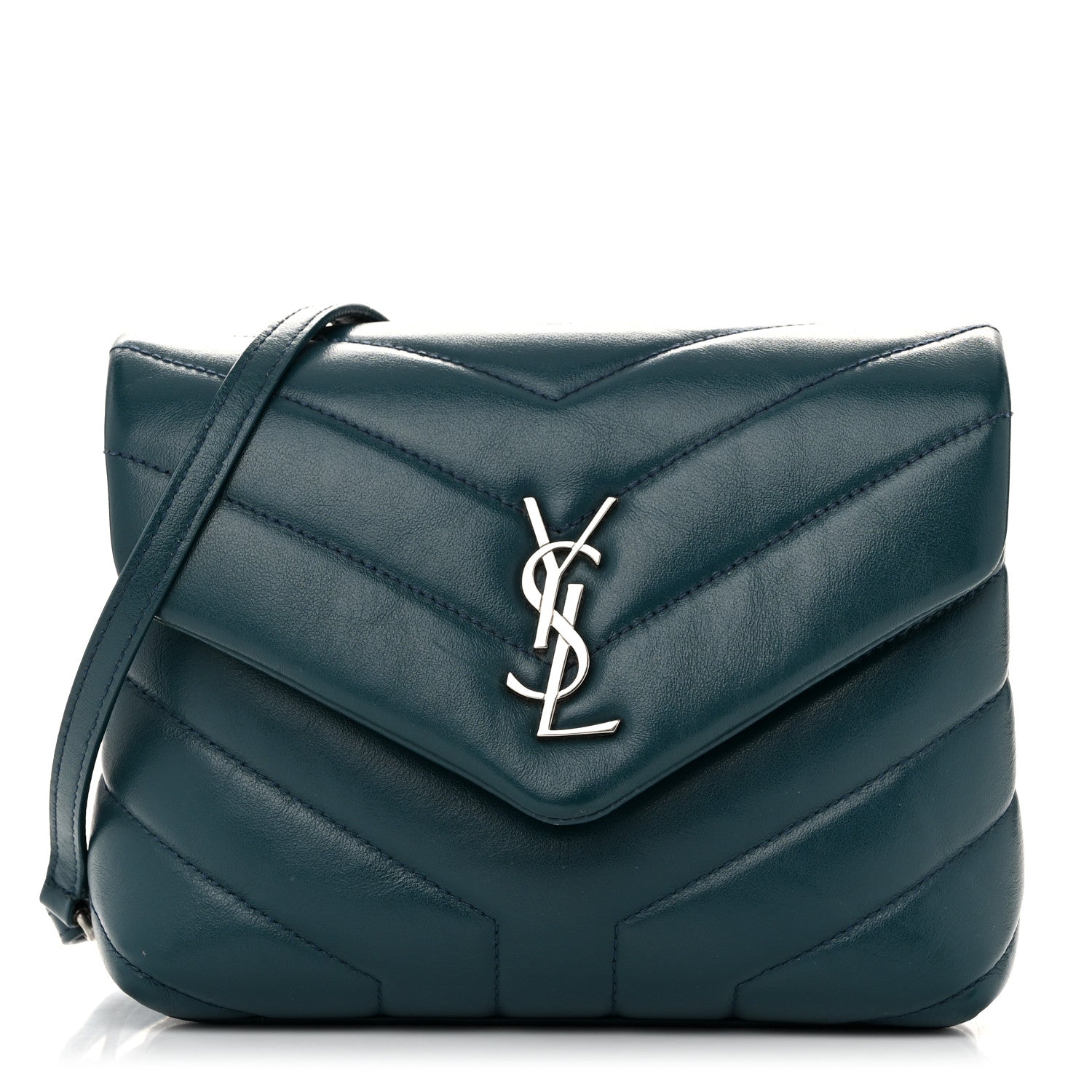 Saint Laurent Calfskin Y Quilted Monogram Toy Loulou Satchel Dark Turquoise 1 of 13