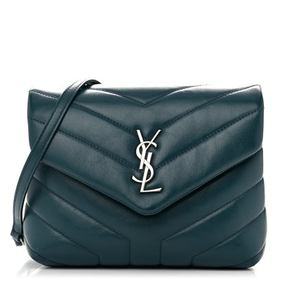 Saint Laurent Calfskin Y Quilted Monogram Toy Loulou Satchel Dark Turquoise 1 of 13