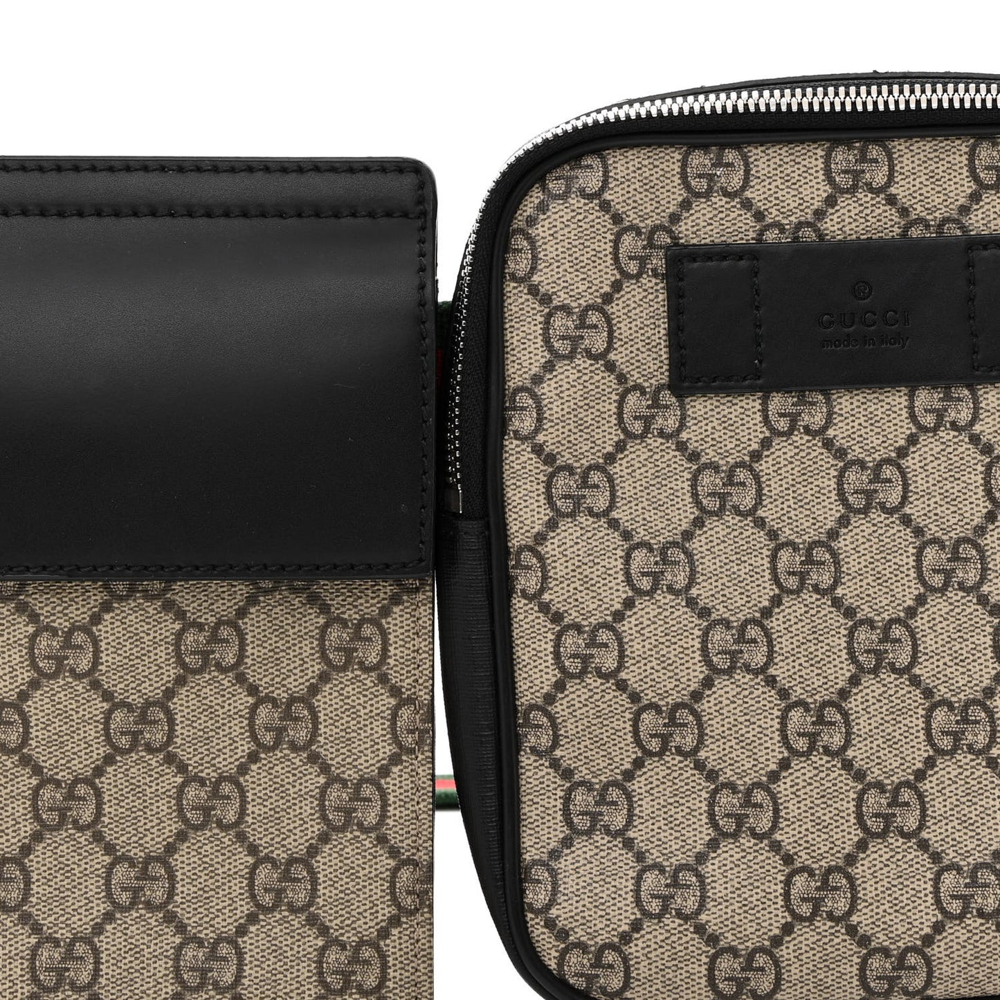 GG Supreme Monogram Web Belt Bag Black