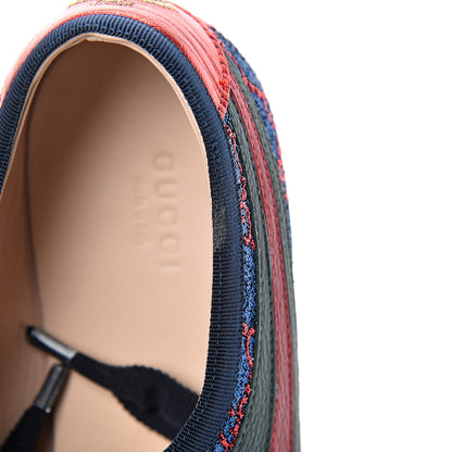Gucci Lurex Calfskin Web GG Monogram Womens Falacer Sneakers 41 Iridescent Blue Iridescent Red Silver 9 of 10