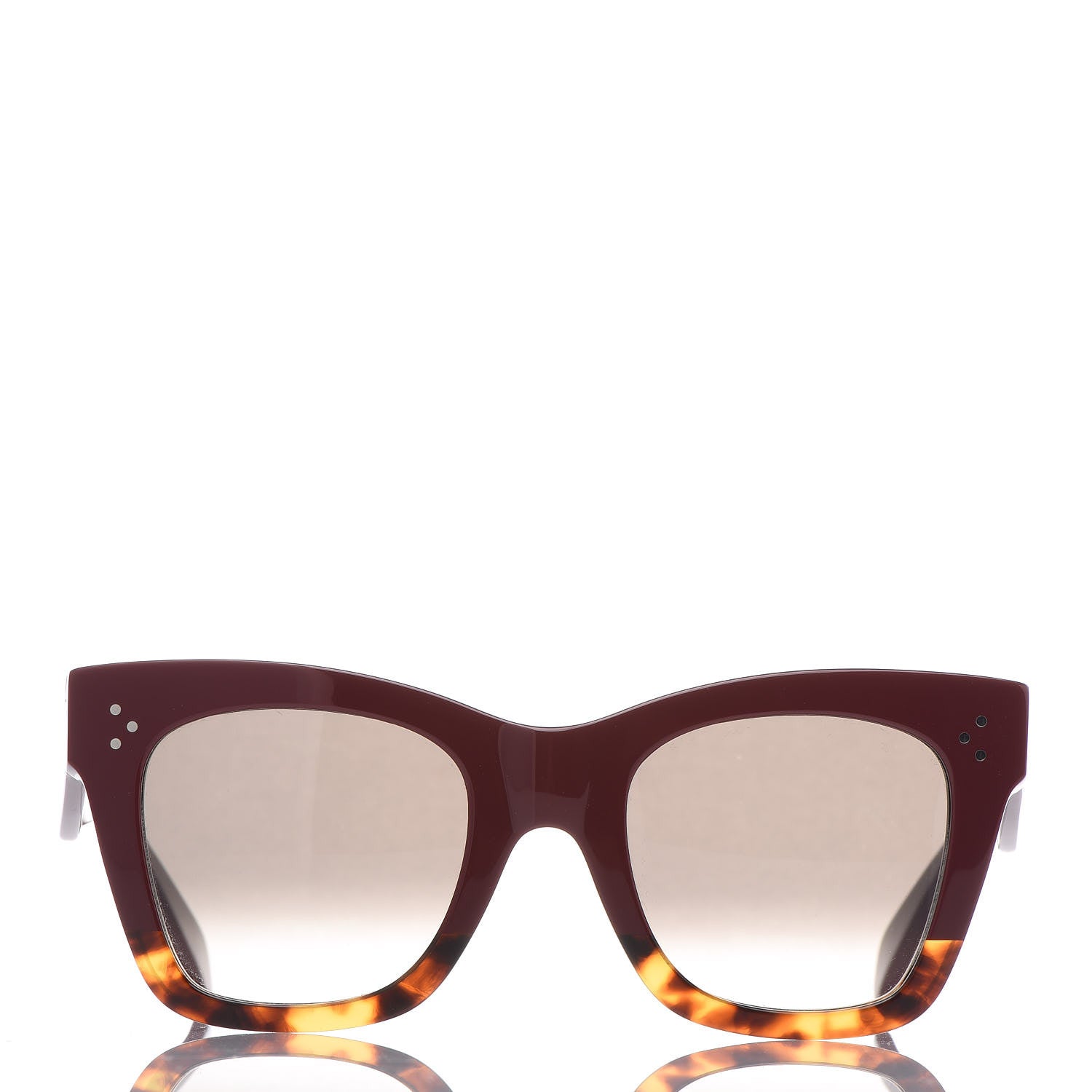 Celine Catherine Sunglasses CL 41098/F/S Burgundy Havana 3 of 8