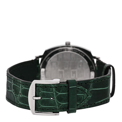 Gucci Stainless Steel Alligator 38mm Grip Quartz Watch Green 3 of 5