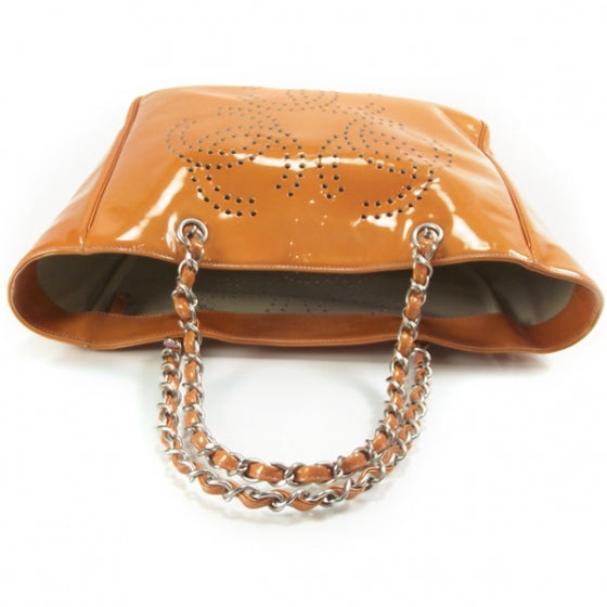 Chanel Patent Perforated CC Shopping Tote 7 of 9